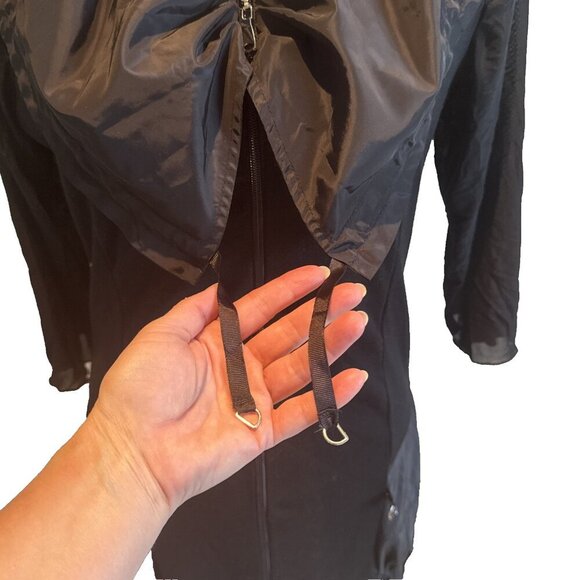 Paolo Tricot Dress, black, size Large, sheer sleeves, Wednesday Adams, witch - Picture 9 of 15